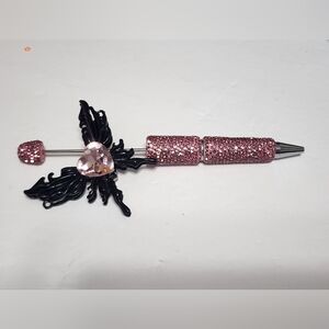 Rhinestone Pen Fancy Bead Combo Butterfly 2Pc Beadable Pen Beads‎ Beaded